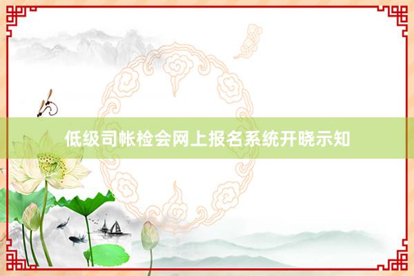 低级司帐检会网上报名系统开晓示知